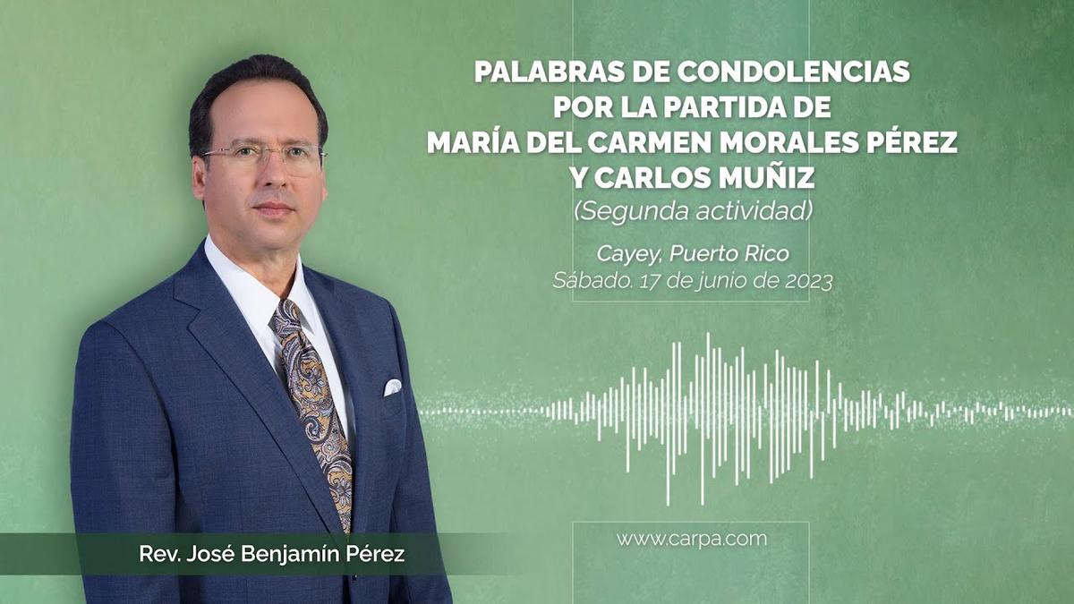 Words of Condolences for the Departure of María del Carmen Morales Perez and Carlos Muñiz